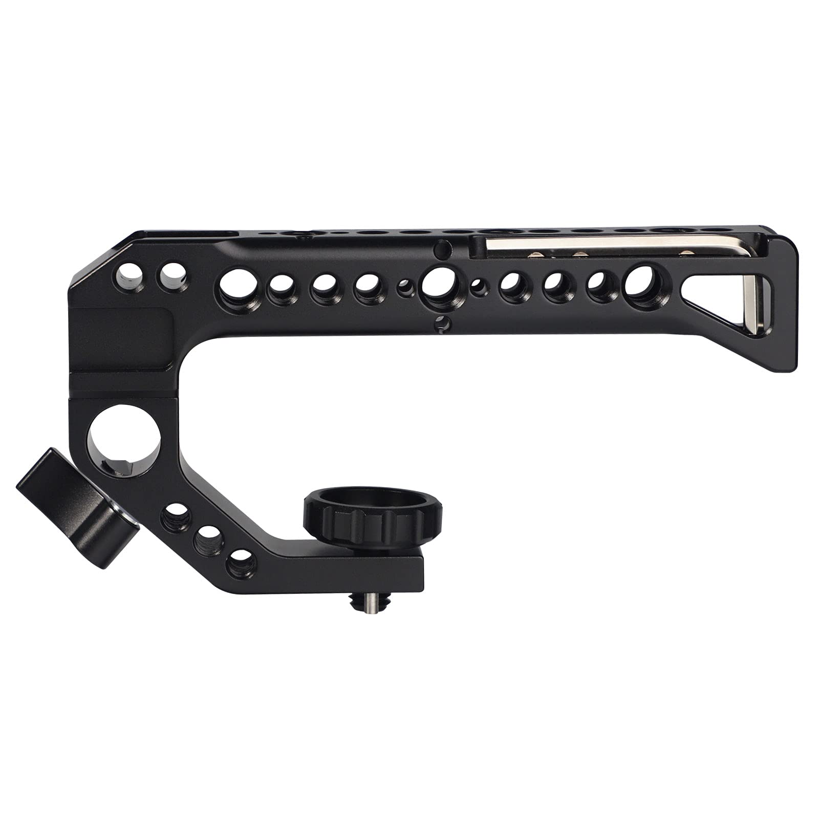 Top Handle Quick Release, for Camera Cage Rig,with Locating Hole for ARRI Standard, Anti-Off Designed,with Shoe Mount, for LED Lights Microphones