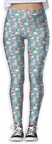DYOW Women's Llama Christmas Holidays Llamas Winter Trees Print Sports Gym Yoga Leggings Pants