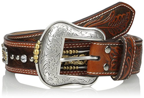 Nocona Belt Co. Men's 2-Tone Bar Concho Hide, Tan, 38