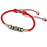 Xgimas Beads Bracelet for Women Men, Adjustable Hand-Woven Cord Lucky Jade Beaded Friendship Protection Red String Bracelets for Friends Gifts
