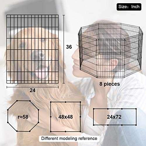 BestPet 36" Tall Dog Playpen Crate Fence Pet Kennel Play Pen Exercise Cage - Thumbnail 6