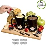 Evelots Set of 2 Personal Fondue Mugs with Votive Candles, Black