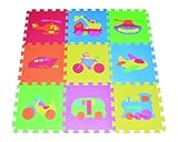 Transportation Puzzles Play Mat 9-tile EVA Foam Rainbow Floor by Poco Divo