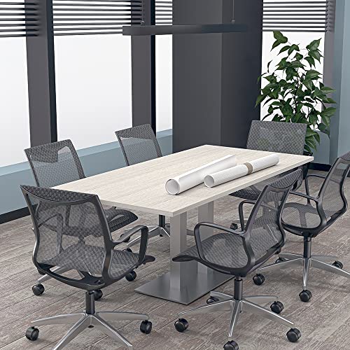 6 Person Conference Table with Metal Base Rectangular Shaped