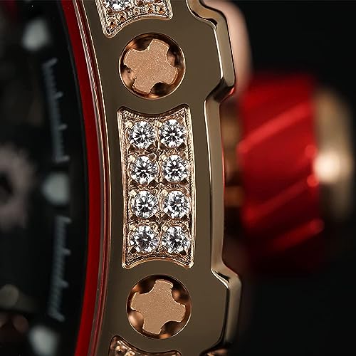 TSAR BOMBA Men's Automatic Watch Skeleton Watch Luxury Barrel Mechanical Watch 50m Waterproof Analog Watch