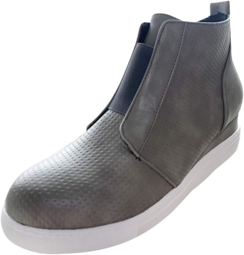 MayBest Womens Wedge Sneaker Strap High Top Platform Zipper Flats Silp On Shoes
