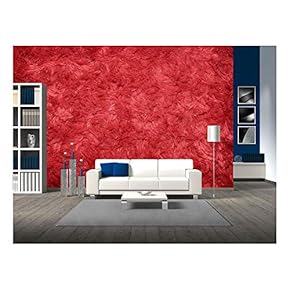Red Hairy Polyester Texture Background - Removable Wall Mural | Self-Adhesive Large Wallpaper - 100x144 inches