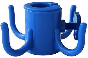 AMMSUN TSD74003, 4-prongs Plastic Hanging for Towels/Hats/Clothes/Camera/Sunglasses/Bags,Fit, Camping Trips Beach Umbrella Hook, 1 Pack, Blue