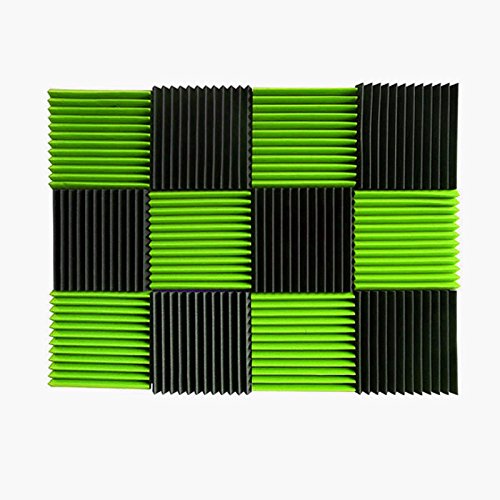 (12 pk) 1"x12"x12" green/charcoal acoust…