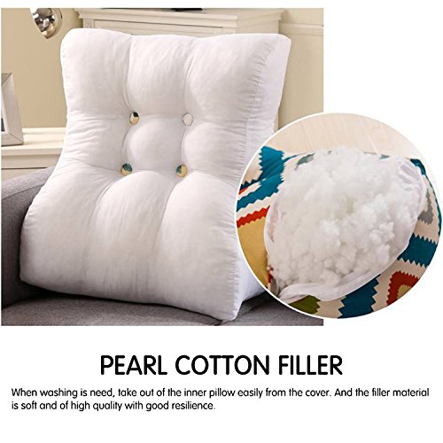 Roner Triangle Back Cushion Reading Pillow Back Support Pillow Bed Rest Pillow Lumbar Pad for Sofa Bed Daybed 22x24 Inches