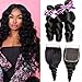 Perstar 8A Brazilian Loose Wave Hair Extension Virgin Human Hair Weaving 3 Bundles Loose Wave Virgin Hair With Lace Closure 100% Human Hair Weaves Extension Brazilian Virgin Hair12