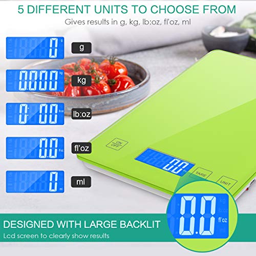 ORIA Kitchen Scale, Digital Food Scale, USB Rechargeable and with