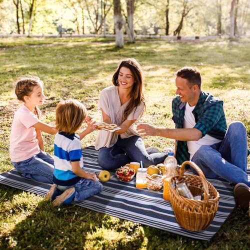 WolfWise Waterproof Picnic Blanket 79x79 Inches - Sandproof Outdoor Mat With Storage Bag