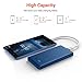 EasyAcc Slim Power Bank 10000mAh, QC Quick Charge 10000 Portable Charger, Ultra Compact External Battery, Lightweight Battery Pack for Android, iPhone and More - Blue
