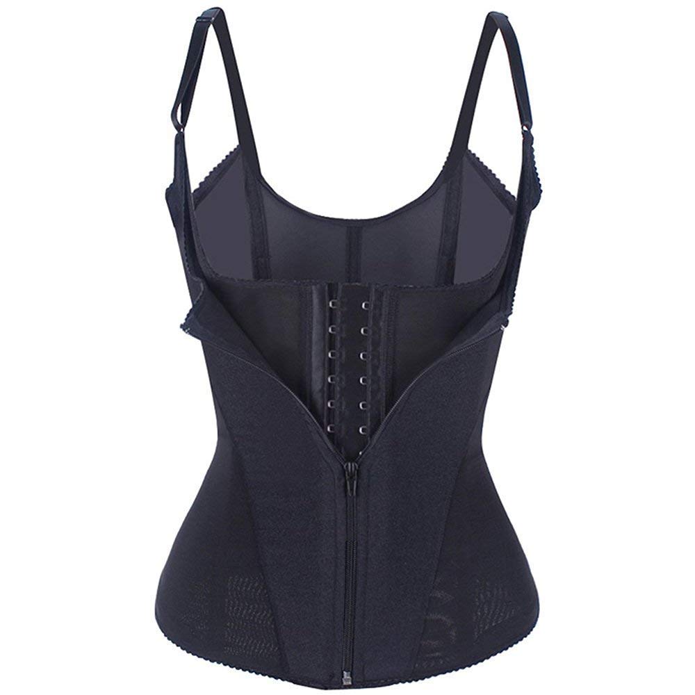 Miss-Loly Women\'s Vest Waist Trainers Body Shapewear with Zipper Adjustable Straps Tops Black M