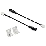 LE 2 Pcs Adapter Cable + 2 Pcs 2-Pin 8mm Connector Kit for 3528 Single Color LED Strip Lights, Gapless Strip to Strip, Cables Connect Adapter and LED Strips, Seamlessly Extend LED Strip Lights