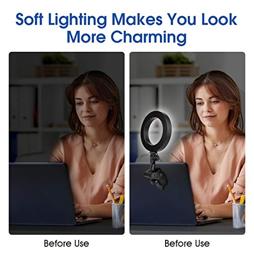 Ring Light for Zoom Meetings, Laptop Ring Light with Tripod Stand, Ring Light with Suction Cup