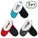 BambooMN Adult Super Soft Warm Cozy Fuzzy Slippers Non-Slip Lined Socks - Assortment A03 - Medium - 3prs