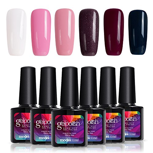 Modelones 6 Color Gel Nail Polish Pink Red UV LED Nail Manicure Kit Modelones 6 Color Gel Nail Polish Pink Red UV LED Nail Manicure Kit