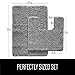 GORILLA GRIP Bathroom Rug Sets, Soft Chenille 2 Piece Area Rugs Set, Toilet Base Mat and 30x20 Carpet, Absorbent Microfiber Washable Mats Dry Quickly, Home Décor and Bath Room Accessories, Black