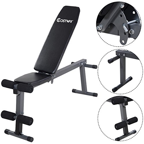 Costway Adjustable Folding Sit Up Ab Incline Abs Bench Flat