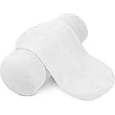 2PCS Neck Roll Pillowcases, 17x4 Inch Round Pillow Covers Cervical Neck Roll Pillow Cover Round Necks Pillows Cover Cylindrical Pillows Covers with Zipper for Home Decor (White)