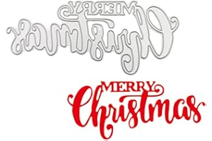CPEI Merry Christmas Letters Metal Die Cuts, Merry Christmas Words Stencils DIY Crafts Cards Cutting Dies Cuts for DIY Embossing Card Making Photo Decorative Paper Dies Scrapbooking