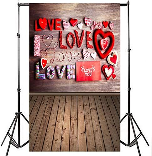 Yattafasion Valentine's Day Love Heart Photography Backdrop Vinyl Photo Background Prop Gift
