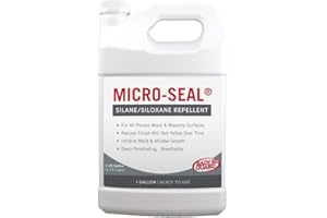 RAIN GUARD WATER SEALERS RAIN GUARD PRO CR-0356 Micro-Seal 1 Gallon -Clear Natural Finish - All Purpose Deep Penetrating Water Repellent Protection for Wood, Concrete and Masonry Surfaces - Professional Approved Coating