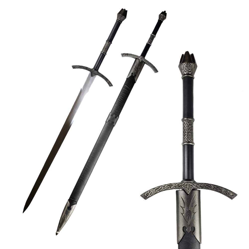 Medieval Crusader Sword with Scabbard. Dull Edge for Collection, Gifts and Cosplay