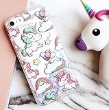 iPhone 6/6S Case,Blingy's New Cool Flowing Liquid Glitter Style Plastic Hard Case for Apple iPhone 6/6S (Cartoon Unicorn)
