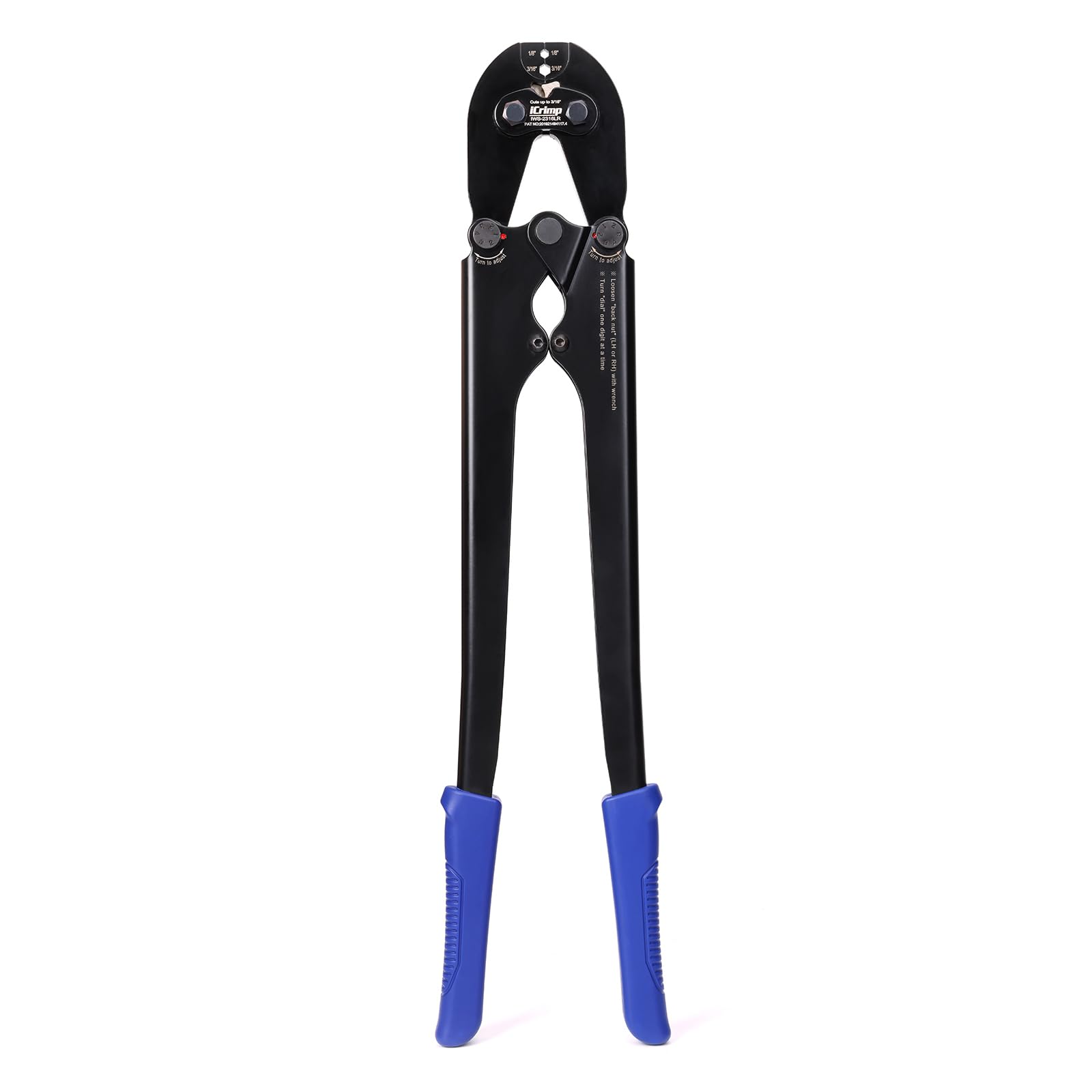 iCrimp IWS-2316LR Wire Rope Crimping Tool, Cable Railing Crimping Pliers and Threading Tool, Compatible with 1/8 inch (3.2 mm) to 3/16 inch (4.8 mm) Stainless Steel Wire Rope