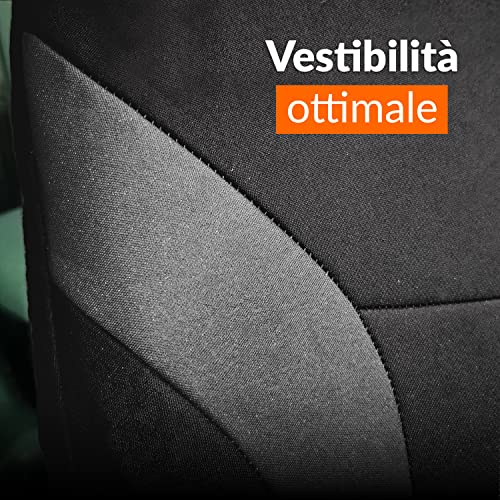 Upgrade4cars Universal Front Car Seat Covers Black Grey | Universal Seat Cover Set for Driver and Passenger | Interior Car Accessories