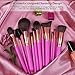 Docolor Makeup Brush Set 11Pcs Professional Makeup Brushes for Face Foundation Contour Eye Shadow Blending Brushes Kit - Rose Red