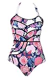 CUPSHE Fashion Women’s Colourful Fireworks Print One-Piece Swimsuit Beach Swimwear Bathing Suit