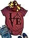 Womens Halloween Harry Potter Tshirt Funny Love Letter Print Short Sleeve Graphic Crew Neck Tee Tops Blouse (Medium, Wine Red)