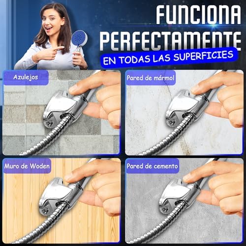 ® Alcachofa de Ducha Alta Presión/ducha alcachofa Antical Cromado con 5 modos Pulverización etc.. (3. " Alcachofa ducha")
