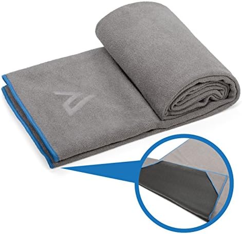 Azari Yoga Mat Towel 24x72″ With Grip Fit Corners For Women &amp; Men| Super Absorbent Microfibers, Skidless &amp; Non Slip Surface| Ideal For Hot Yoga, Bikram, Ashtanga, Pilates &amp; More| Machine Washable