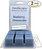 Candlecopia Blueberry Cheesecake Strongly Scented Hand Poured Premium Natural Soy Wax Melts, 12 Soy Wax Cubes, 6.4 Ounces in 2 x 6-Packs