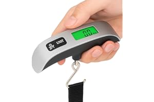 Digital Luggage Scale – 110lb/50kg Capacity, LCD Display, Portable Hanging Travel Scale with Rubber Grip, Precision Sensor, B
