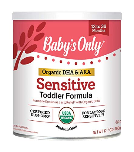 Baby's Only Organic LactoRelief with DHA & ARA Toddler Formula - Non GMO, USDA Organic, Clean Label Project Verified, LactoRelief w/DHA & ARA, 12.7 Ounce (Pack of 6), 76.2 Ounce