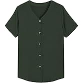 Latuza Women's Bamboo Viscose Pajama Top Button Up Sleep Shirt
