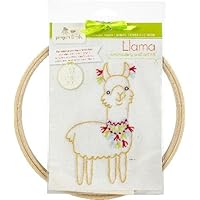 Penguin & Fish Embroidery Kit 8" Round Stitched In Floss-Llama