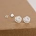 EVERU Flower Stud Earrings Sterling Silver, 5 Styles Options, Rose | Sunflower | Daisy | Lotus | CZ (rose)
