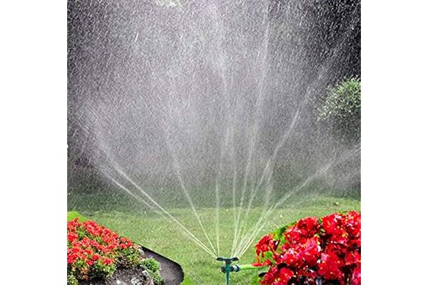Yard Sprinkler, 360�� Rotating Lawn Sprinkler with Up to 3,000 Sq. Ft Coverage - Adjustable, Weighted Gardening Watering Syste
