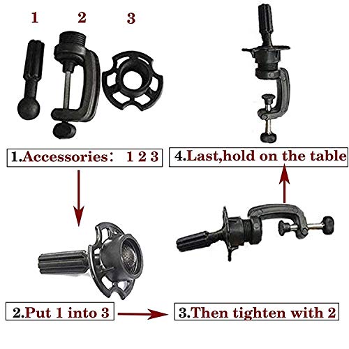 Professional Mannequin Canvas Block Head Black C clamp Stand - Thumbnail 5