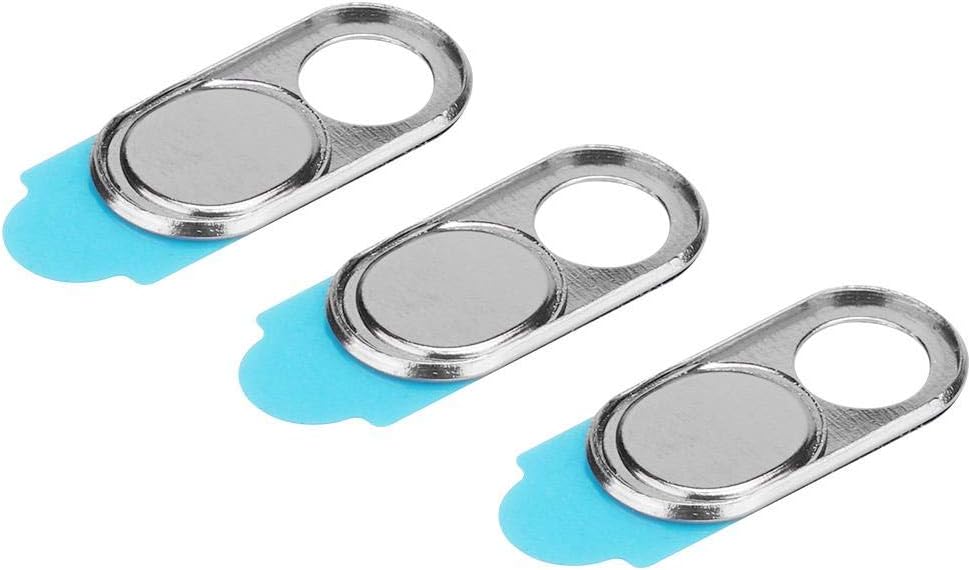 Kafuty Webcam Cover 3pcs Ultra Thin Metal Lens Cap Protective Cover Protection Privacy Security Suitable for Smartphones Tablets Desktops Laptops (Silver)