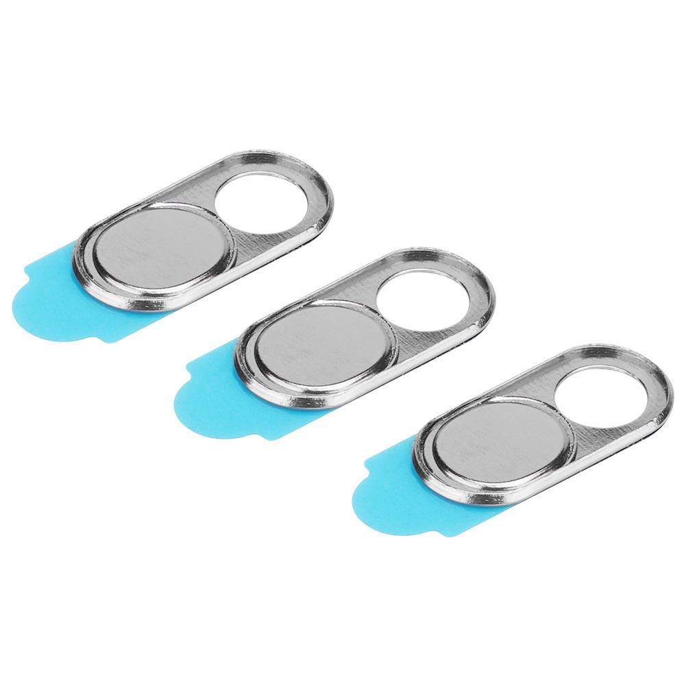 Kafuty Webcam Cover 3pcs Ultra Thin Metal Lens Cap Protective Cover Protection Privacy Security Suitable for Smartphones Tablets Desktops Laptops (Silver)