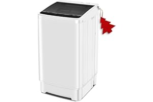 Erivess 13lbs Portable Full Automatic Washing Machine,1.6 Cu Ft Washer and Spinner Combo with 8 Cycles, Large Capacity Compact Laundry Washer Spin Dryer for Apartment RV Dorm