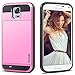 Vofolen Case for Galaxy S5 Case Hybrid Cover Galaxy S5 Wallet Case Shock Absorption Rubber Soft Bumper Armor Anti-Scratch Protective Shell with Slide Card Holder Slot for Samsung Galaxy S5 (Pink)